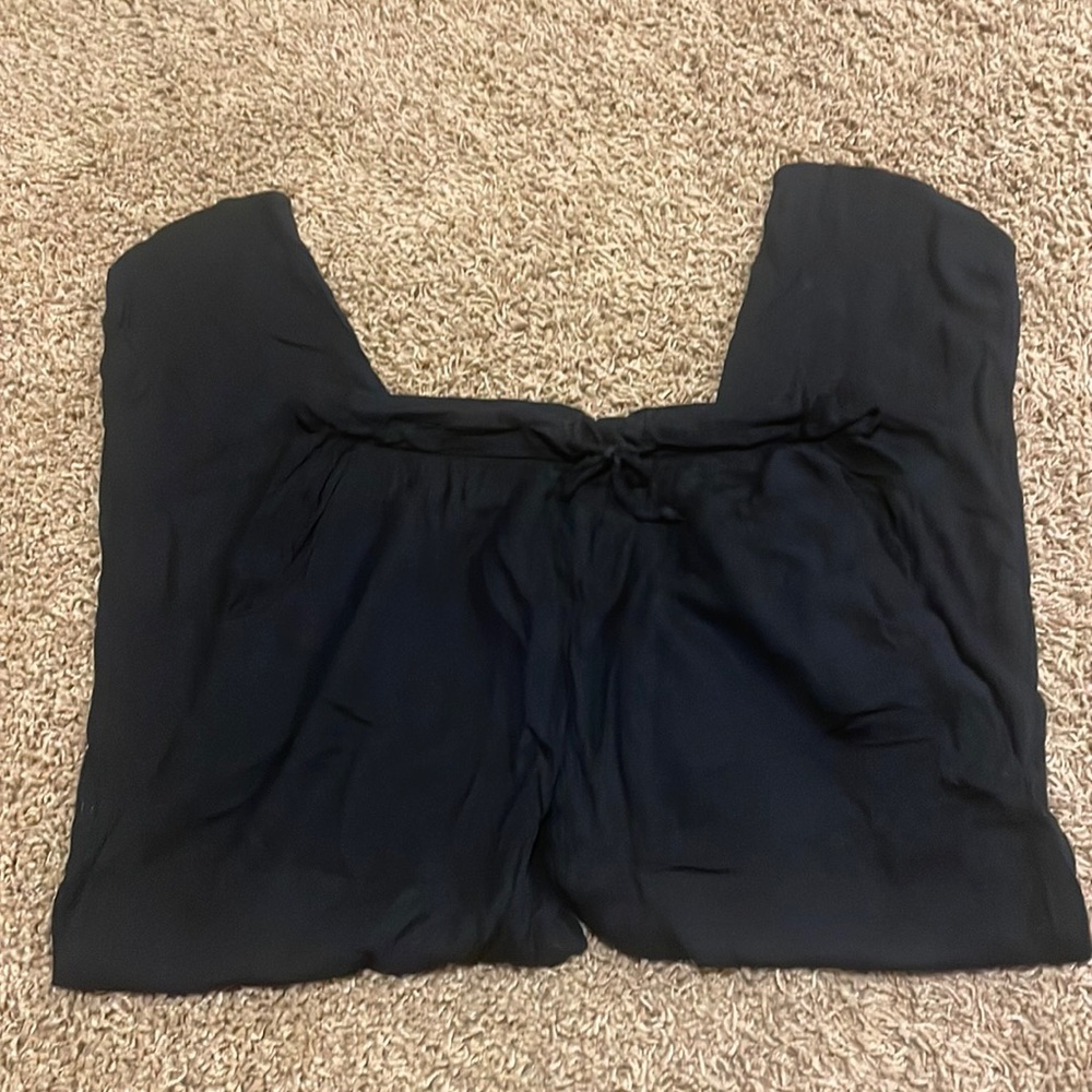 Black linen jogger